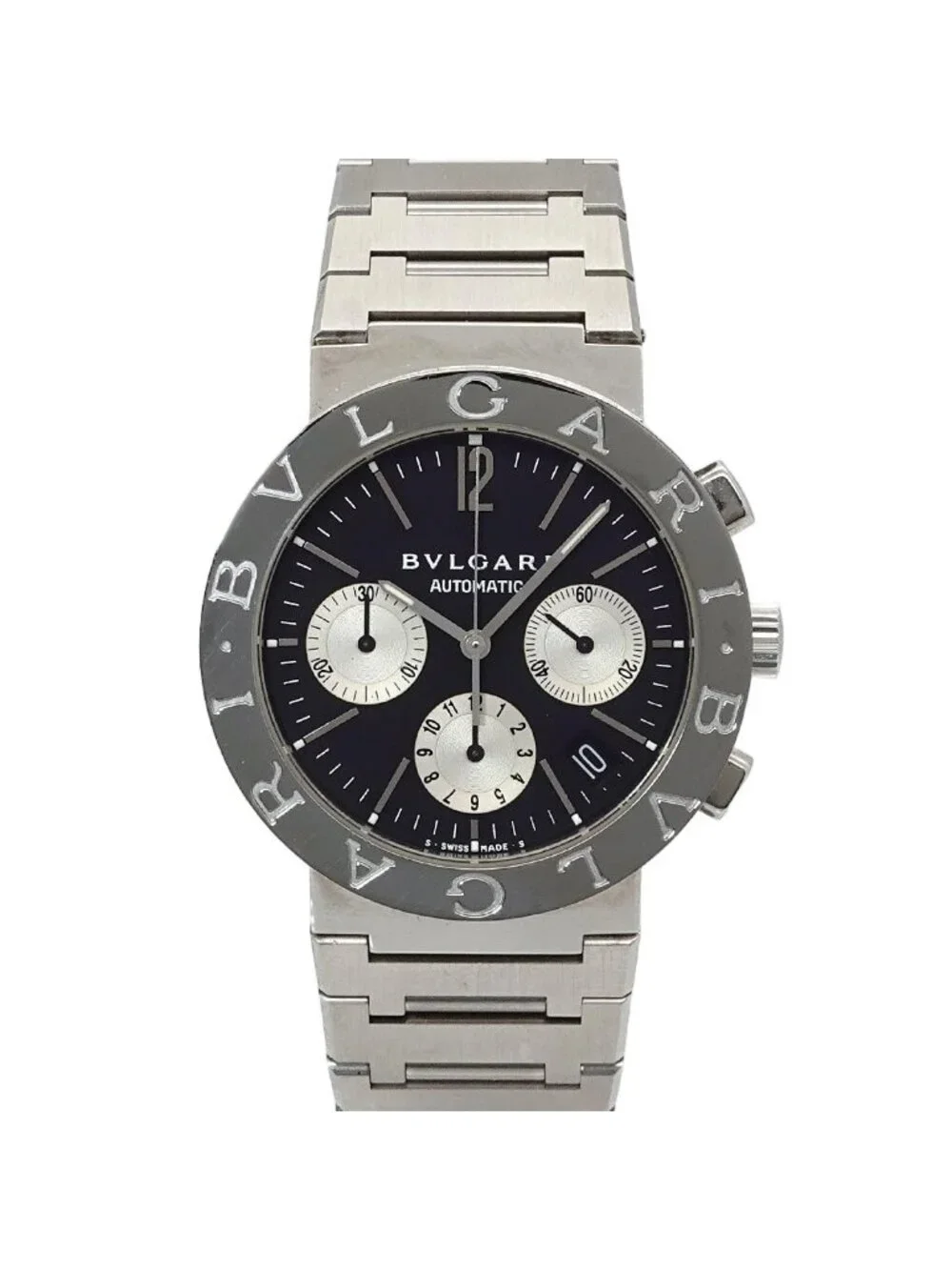 Bvlgari Chronograph Watch Date Black Automatic